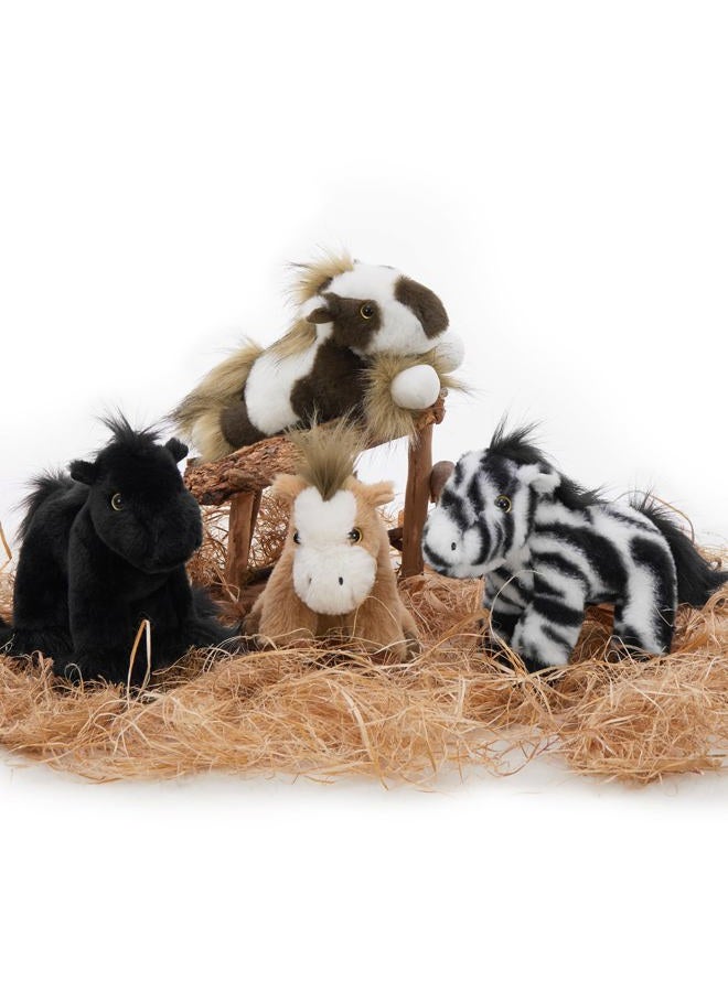 MaoGoLan 4 Pcs Horse Stuffed Animal Set,10" Pony Plushies for Party Favor, Pony Stuffed Animal Bulk for Kids,4 Pack Soft Horse Toys for Christmas Birthday Gifts - Image 1