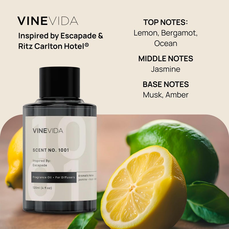 VINEVIDA (Pack of 4) Hotel Fragrance Collection Diffuser Oil - Hotel Scents Diffusers for Home - Cold Air Diffuser Oil - Hotel Scent Essential Oil, Diffuser Scents No. 1000, No.1001, No.1007, No.1003 - Image 2