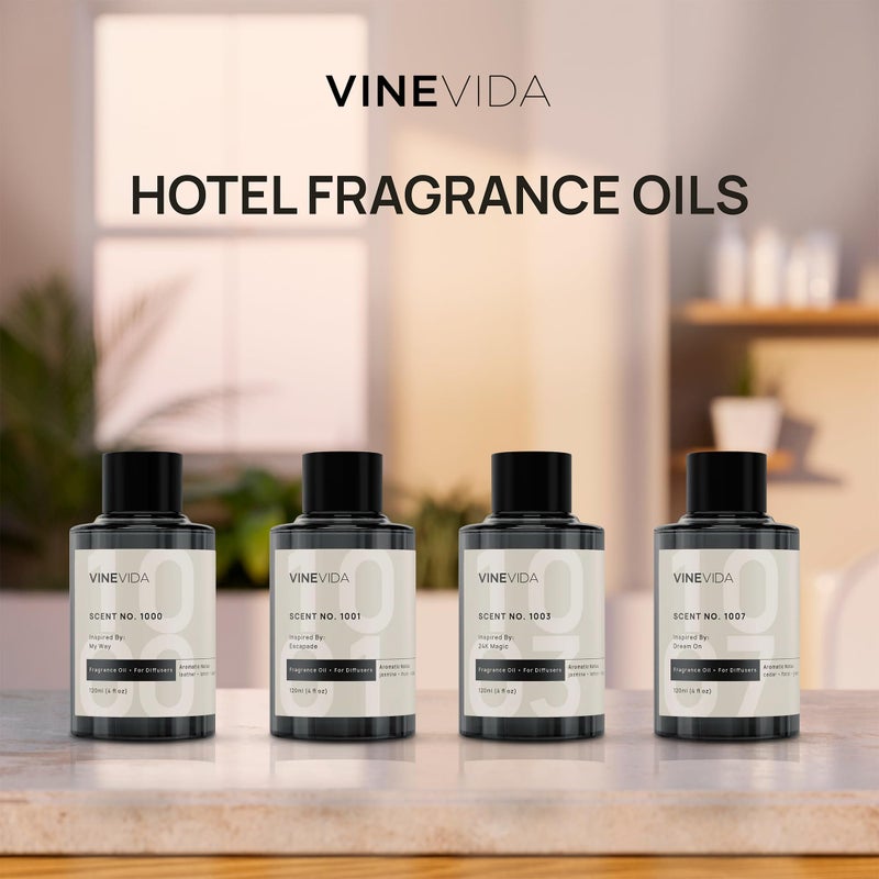 VINEVIDA (Pack of 4) Hotel Fragrance Collection Diffuser Oil - Hotel Scents Diffusers for Home - Cold Air Diffuser Oil - Hotel Scent Essential Oil, Diffuser Scents No. 1000, No.1001, No.1007, No.1003 - Image 5