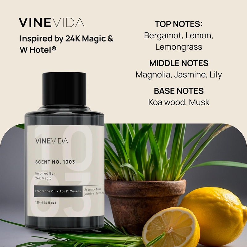 VINEVIDA (Pack of 4) Hotel Fragrance Collection Diffuser Oil - Hotel Scents Diffusers for Home - Cold Air Diffuser Oil - Hotel Scent Essential Oil, Diffuser Scents No. 1000, No.1001, No.1007, No.1003 - Image 3
