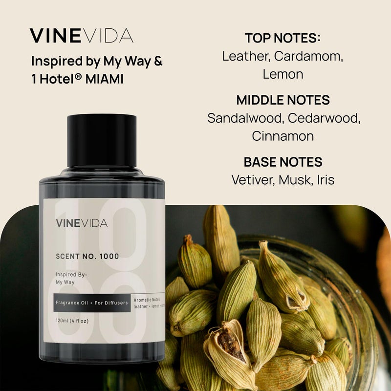 VINEVIDA (Pack of 4) Hotel Fragrance Collection Diffuser Oil - Hotel Scents Diffusers for Home - Cold Air Diffuser Oil - Hotel Scent Essential Oil, Diffuser Scents No. 1000, No.1001, No.1007, No.1003 - Image 1