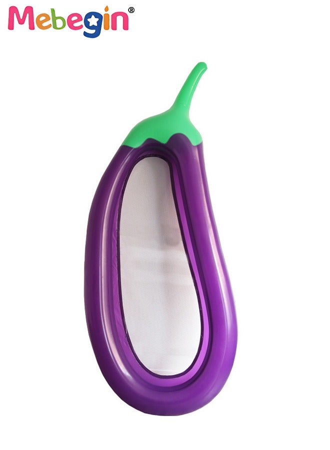 MEBEGIN Eggplant Shape Swimming Float with Mesh Bottom, Unique Inflatable Pool Float for Adults and Kids, Sturdy Durable Pool Floating Bed, Fun Water Toys, Suitable for Summer Pools, Beaches, Parties and Water Sports, 230*97*30cm - Image 2
