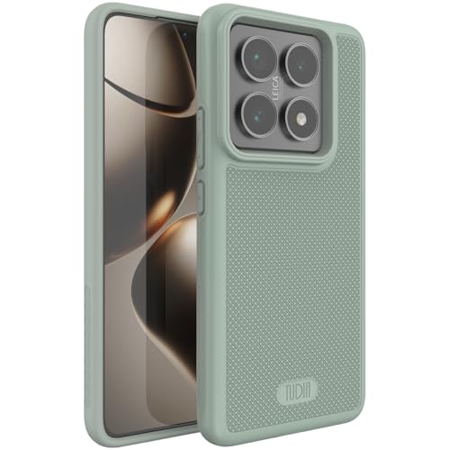 TUDIA MergeGrip Military Grade for Xiaomi 14T Pro 5G Case 2024 Drop Tested Dual Layer Shockproof Slim Heavy Duty Tough Protective Phone Cases Cover Green Lily Basic - Image 1
