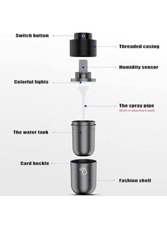 Arabest Car Diffuser 200Ml Usb Quiet Car Humidifier Cool Mist Humidifiers With 7 Color Leds Night Light Mini Portable Aromatherapy Diffuser Essential Oil Diffuser For Car Home Office Bedroom Gray  - Image 2