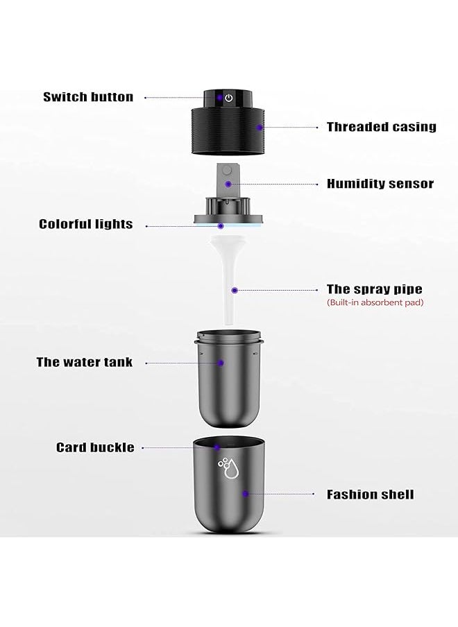 Arabest - Car Diffuser 200Ml Usb Quiet Car Humidifier Cool Mist Humidifiers With 7 Color Leds Night Light Mini Portable Aromatherapy Diffuser Essential Oil Diffuser For Car Home Office Bedroom Gray - Image 1