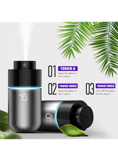Arabest Car Diffuser 200Ml Usb Quiet Car Humidifier Cool Mist Humidifiers With 7 Color Leds Night Light Mini Portable Aromatherapy Diffuser Essential Oil Diffuser For Car Home Office Bedroom Gray  - Image 4
