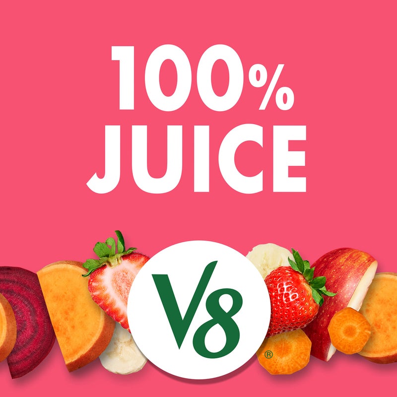 V8 Strawberry Banana 100% Fruit and Vegetable Juice, 8 fl oz Can (24 Pack) - Image 2
