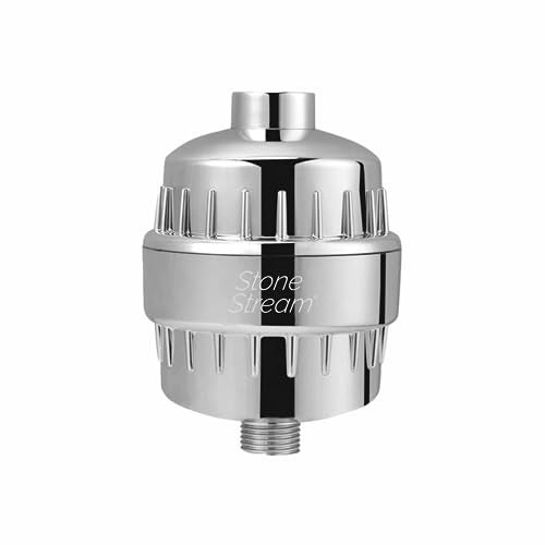 StoneStream Shower Filter for Hard Water- Original StoneStream Shower Head Filter with Vitamin C and Activated Charcoal to Remove Chlorine, Heavy Metals and More- for Dry Skin and Hair - Image 1