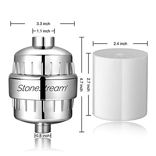 StoneStream Shower Filter for Hard Water- Original StoneStream Shower Head Filter with Vitamin C and Activated Charcoal to Remove Chlorine, Heavy Metals and More- for Dry Skin and Hair - Image 5