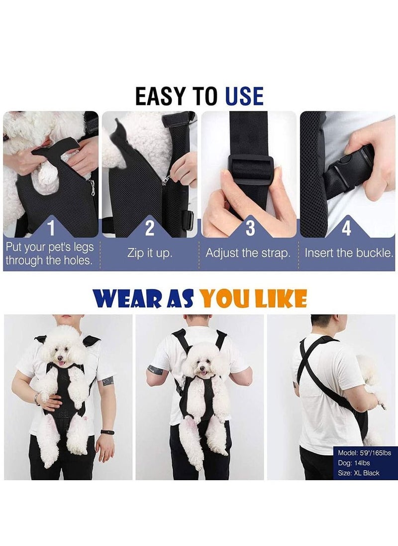 Generic Pet Carrier Backpack Adjustable Pet Front Cat Dog Carrier Backpack Travel Bag Backpack Carrier for Walking Travel Hiking Camping Legs Out (M)  - Image 4