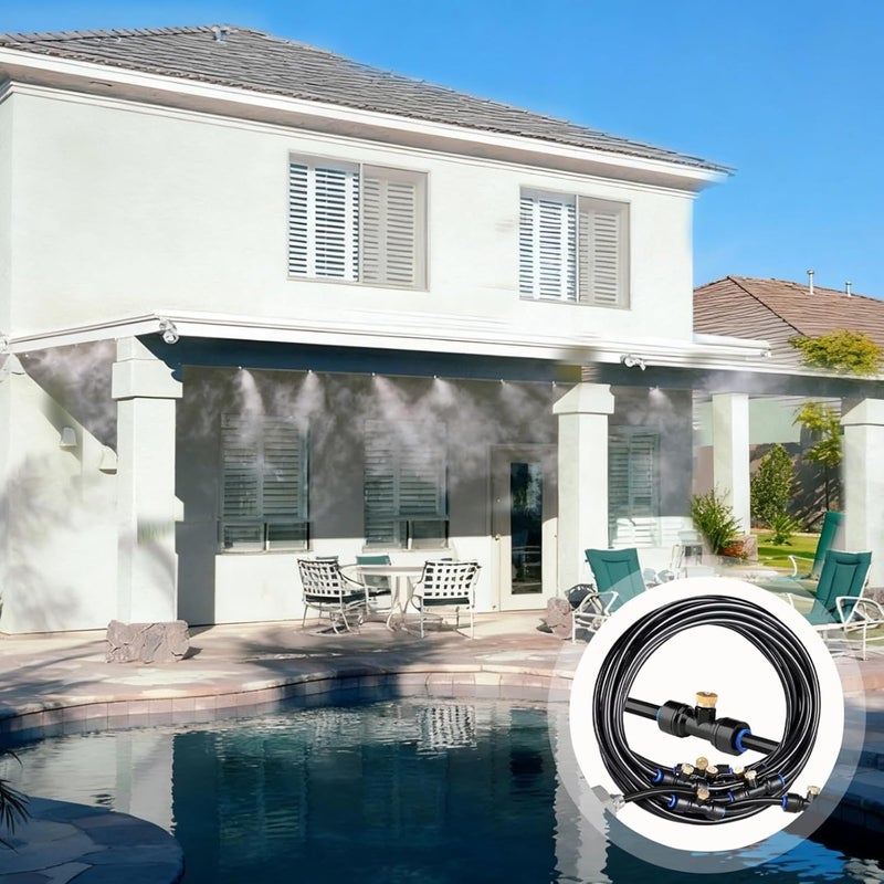 12 M Outdoor Mister System, Fine Atomization, 16 Nozzles, Garden Misting Hose, Us Connector - Image 3