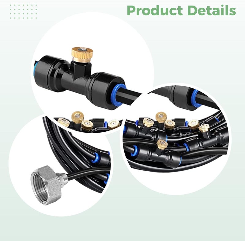 12 M Outdoor Mister System, Fine Atomization, 16 Nozzles, Garden Misting Hose, Us Connector - Image 4