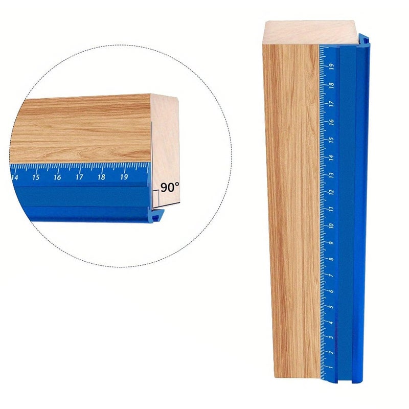3 قطع من مجموعة مساطر النجارة من سبائك الألومنيوم، أداة قياس الزاوية على شكل حرف V، قلم تحديد متعدد الوظائف - Image 3