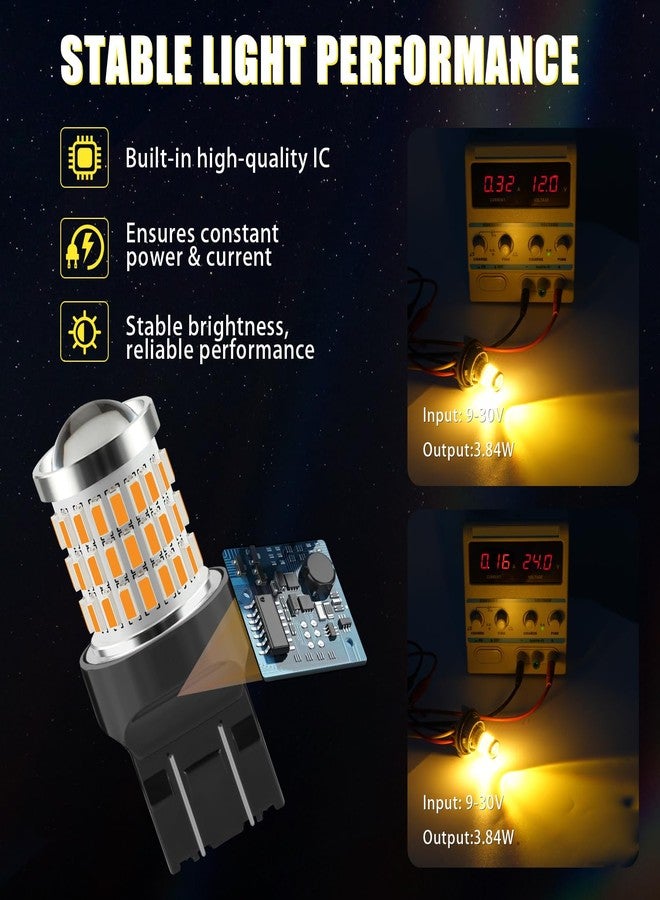 iBrightstar 7443 LED Bulb Amber, 7440 LED Turn Signal Bulbs Super Bright for Rear Front Blinker Lights Daytime Running Lights, 2 Pack - Image 4
