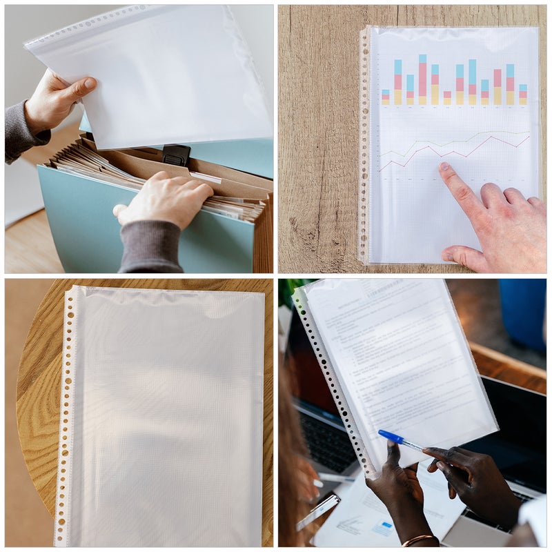 20pcs مجلد وثيقة من 30 حفرة A4 إدراج الأكمام الوثيقة وثيقة وثيقة محفظة لمكتب المدرسة يحمي منزل مكتب المدرسة - Image 2