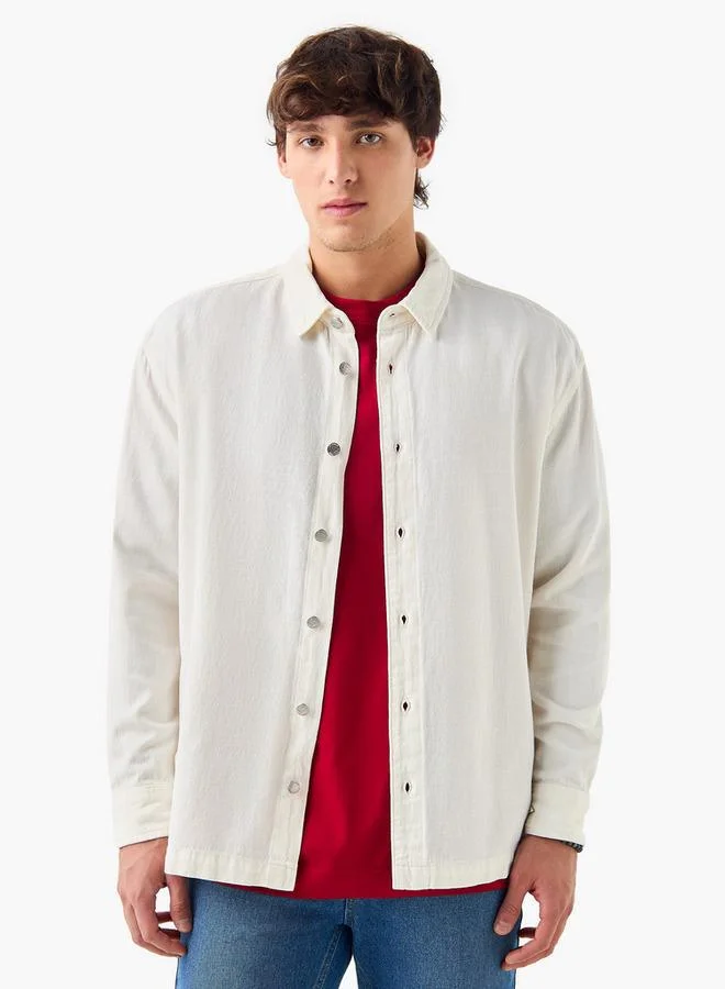 Lee Cooper Regular Fit Collared Denim Shirt