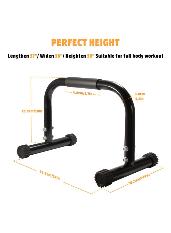 ZOVO Parallettes Bars, Push Up Bars Strength Training For Handstands, Full Planche & Dips, Calisthenic, [16.6x10x10in] Push Up Stands Handle for Floor Workouts Calisthenics - Image 2