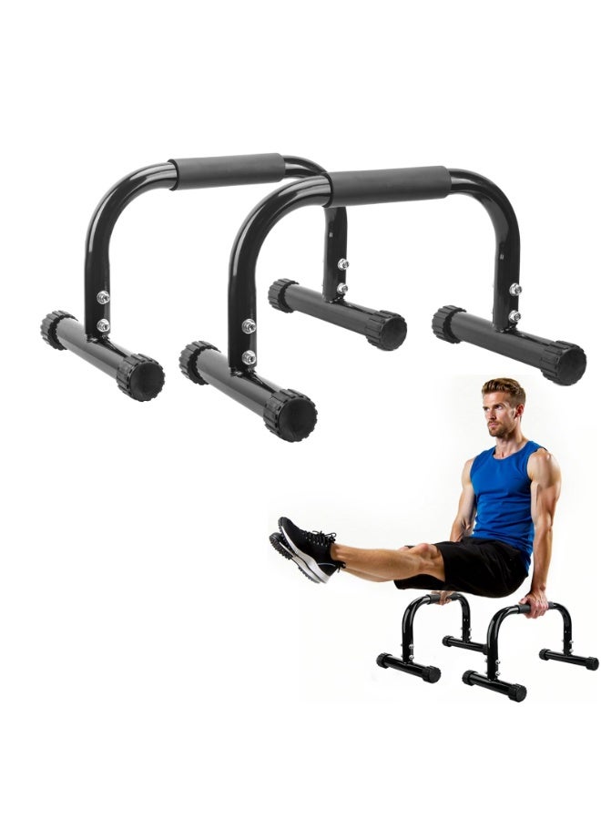 ZOVO Parallettes Bars, Push Up Bars Strength Training For Handstands, Full Planche & Dips, Calisthenic, [16.6x10x10in] Push Up Stands Handle for Floor Workouts Calisthenics - Image 1