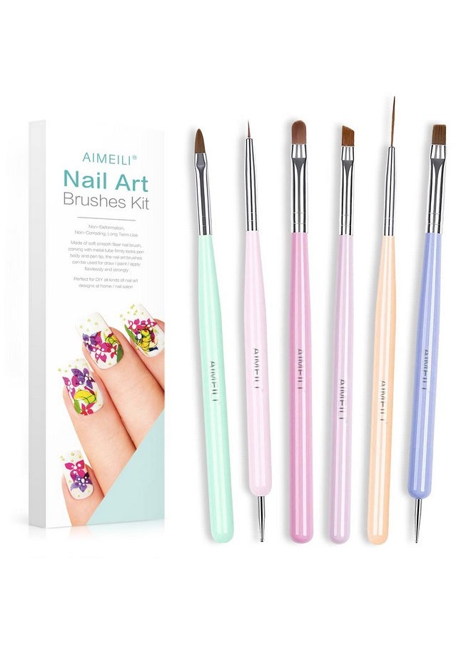 AIMEILI AIMEILI Nail Art Brushes Acrylic Nail Brush Design Pen Set for Gel Nail Polish Painting, Nail Extension Gel Builder Nail Gel Brush, Nail Art Liner Brush and Nail Dotting Pen DIY Manicure  - Image 1