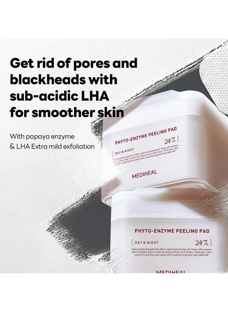 MEDIHEAL Phyto Enzyme Peeling Pad - Vegan Face Resurfacing Gauze Pads with LHA & Papaya Enzym - Pore Tightening Pads to Control Sebum - Exfoliating Pads for Dead Skin Cells - Image 2