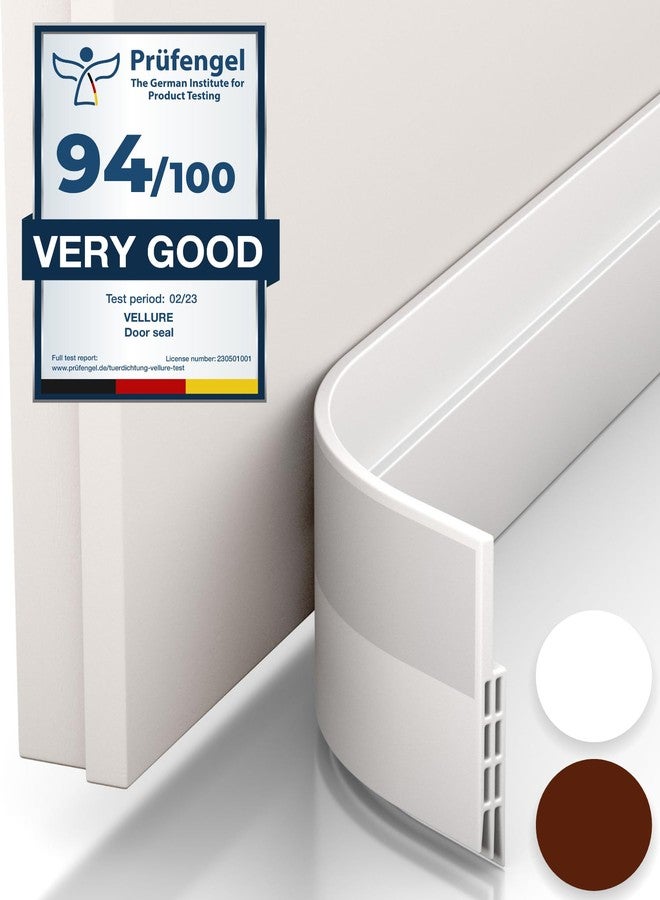 Vellure® door draft stoppers for bottom of door - NEW premium door sweep/door seal strip (save energy – installs quickly and easily) door weather stripping, ideal for keeping out cold (5x39 white) - Image 1