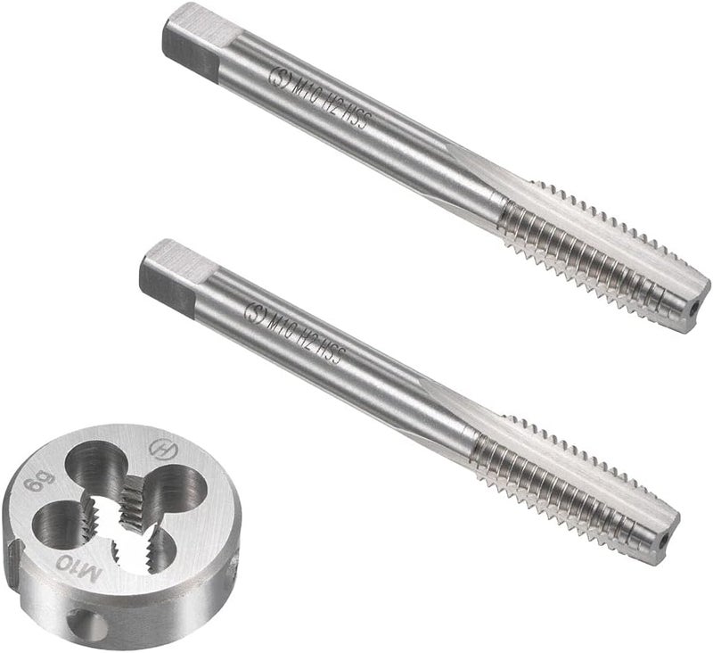 Mactoom 10mm x 1.5 HSS Metric Tap and Die Set Right Hand Thread,Tapping DIY Tool 3pcs (M10 x 1.5mm) - Image 1