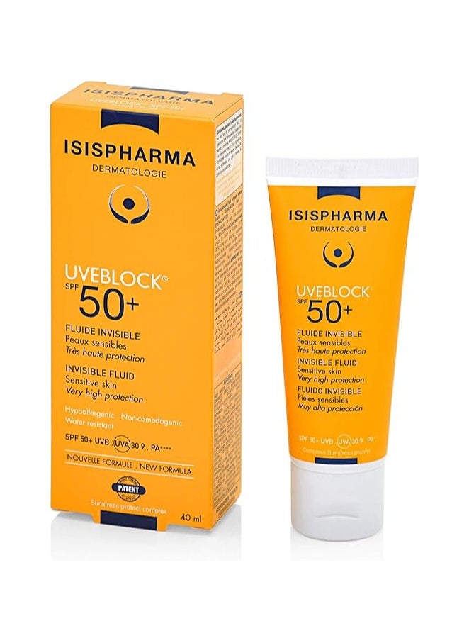ISIS PHARMA - ISIS Pharma Uveblock SPF50+ Fluid Invisible (1+1) 40ml — High Protection Sunscreen for Sensitive Skin - Image 1
