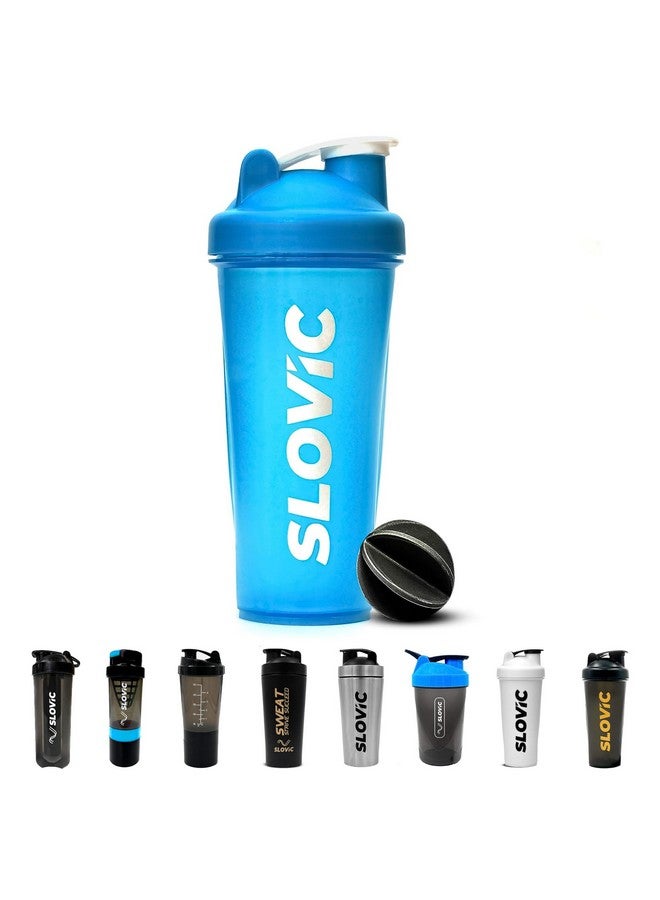 SLOVIC Shakers For Protein Shake, Plastic Free Gym Bottles For Men, Odor Free Protein Shaker Bottles For Protein Shake, Leakproof Gym Shaker Bottle (Blue) - Image 1