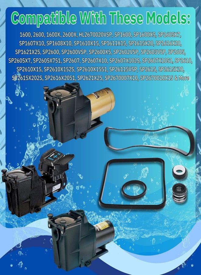 Kit King USA - Super Pump Seal Replacement for Hayward Go 3. All 3 Gaskets & Shaft Seal. Fits All SP1600, SP2600 in Regular, X, VSP Models. SPX1600TRA SP1600Z2 PS-201 SPX1600R SPX1600S SPX1600T Pool - Image 3