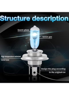 Excefore LED Headlight Bulbs, Fog Light Lamp, H4 Halogen Xenon Light, 100W Halogen Headlight Bulbs  6000K Super Bright, 360 Degree Adjustable, Non-polarity Plug & Play, Pack of 4, White  - Image 3