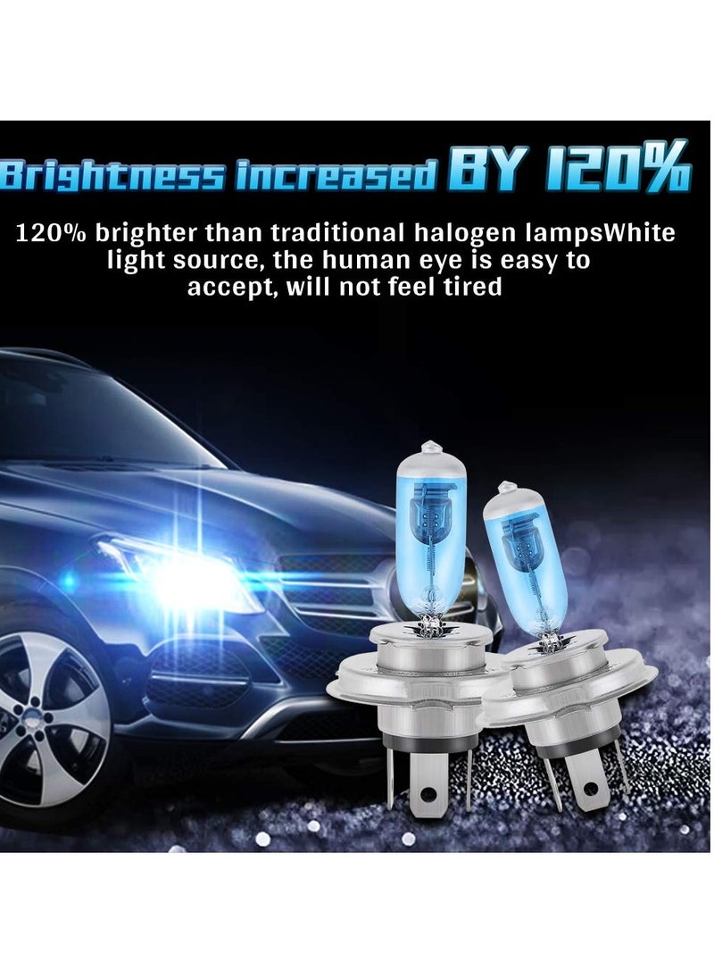 Excefore - LED Headlight Bulbs, Fog Light Lamp, H4 Halogen Xenon Light, 100W Halogen Headlight Bulbs  6000K Super Bright, 360 Degree Adjustable, Non-polarity Plug & Play, Pack of 4, White - Image 1