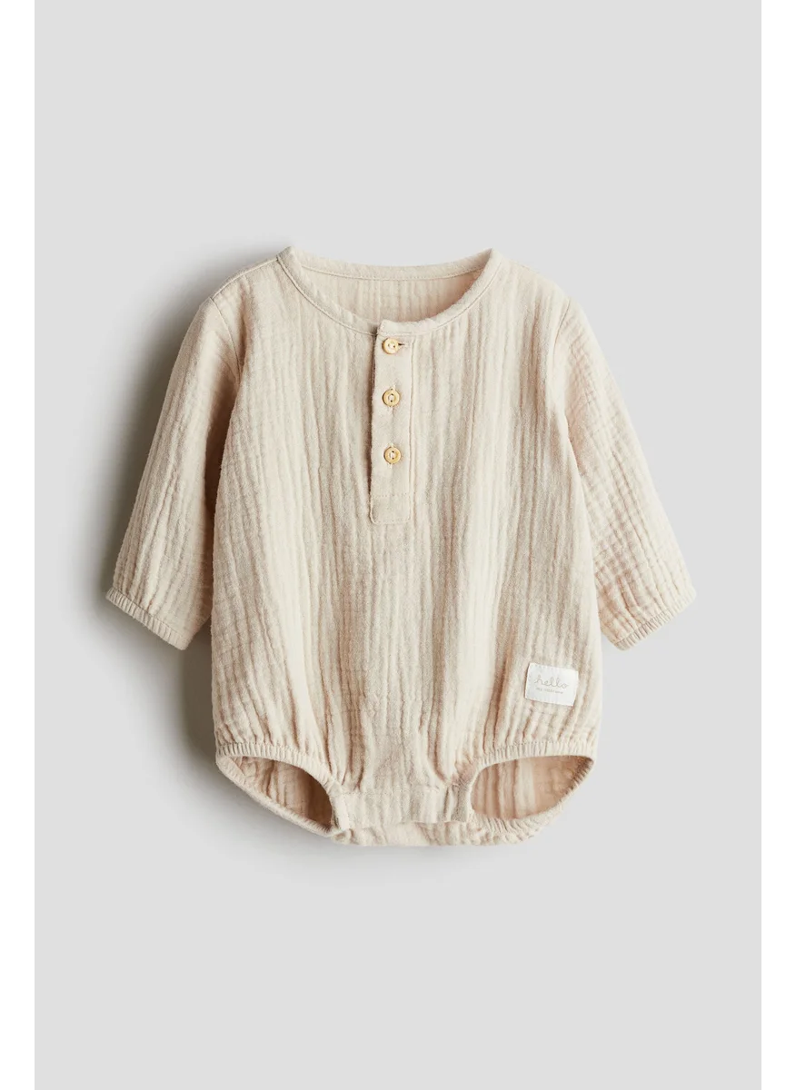 H&M Cotton Muslin Romper Suit