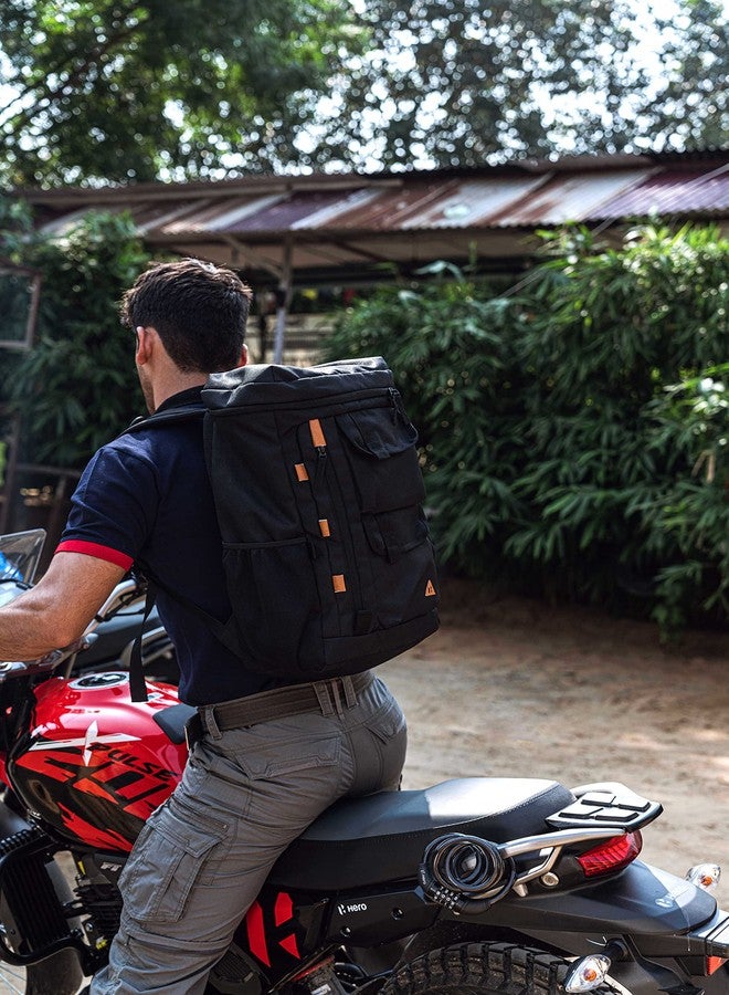 Hero MotoCorp حقيبة سفر رجالية من هيرو موتوكورب | للسفر والأنشطة الخارجية والمغامرات - أسود - Image 5
