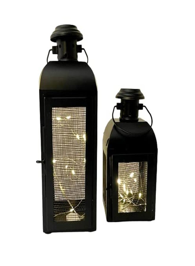 Quace Black Metal Lantern Candle Tealight Holder for Home Decor Items | Set of 2… - Image 4
