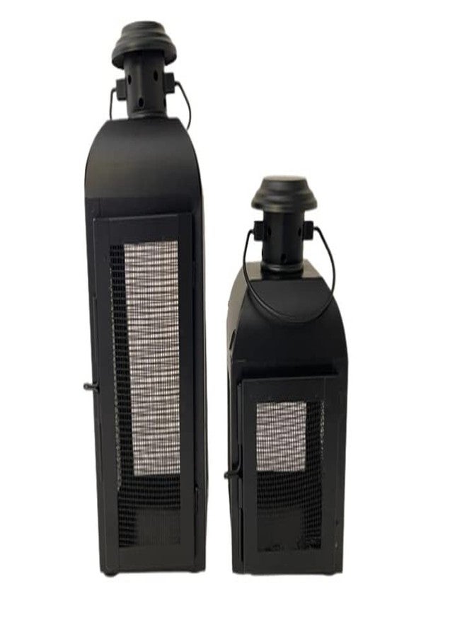 Quace Black Metal Lantern Candle Tealight Holder for Home Decor Items | Set of 2… - Image 5