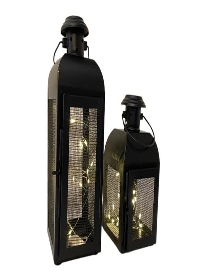 Quace Black Metal Lantern Candle Tealight Holder for Home Decor Items | Set of 2… - Image 3