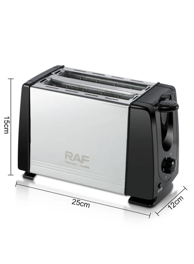 RAF Stainless Steel Home 2 Slice Electric Panini Toaster Bread Machine Sandwich Maker Breakfast Pop up Toaster - Image 4