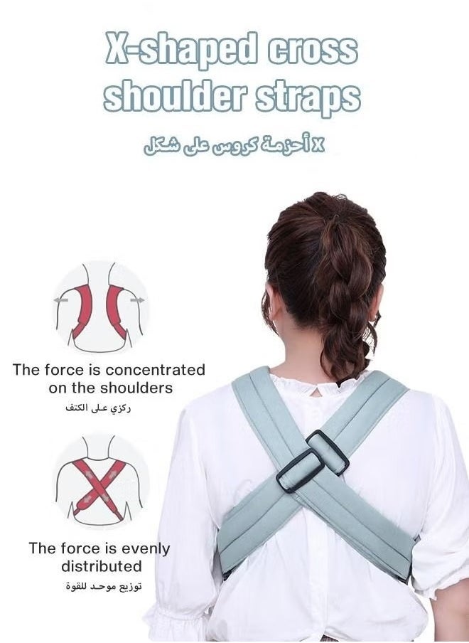 Baby Adjustable Wraps Carrier, Breathable Ergonomic Front Facing/Back Carriers for Newborn to Toddler 0-15kg, One Size Fits All