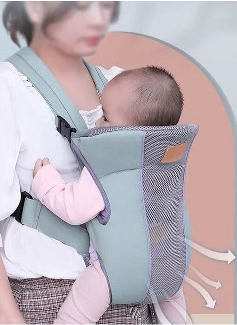 Baby Adjustable Wraps Carrier, Breathable Ergonomic Front Facing/Back Carriers for Newborn to Toddler 0-15kg, One Size Fits All