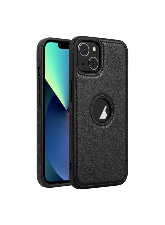 زبون جراب لهاتف iPhone 13 mini مصنوع من الجلد ومزين بخياطة - Image 1