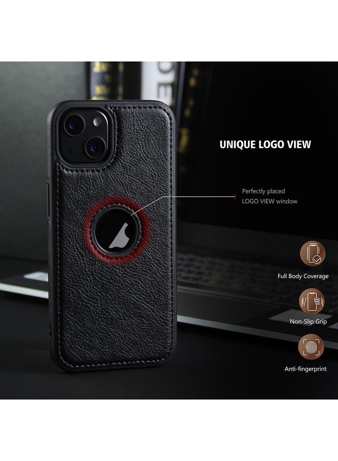 زبون جراب لهاتف iPhone 13 mini مصنوع من الجلد ومزين بخياطة - Image 4