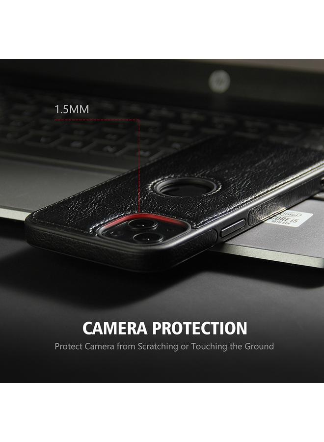 زبون جراب لهاتف iPhone 13 mini مصنوع من الجلد ومزين بخياطة - Image 3