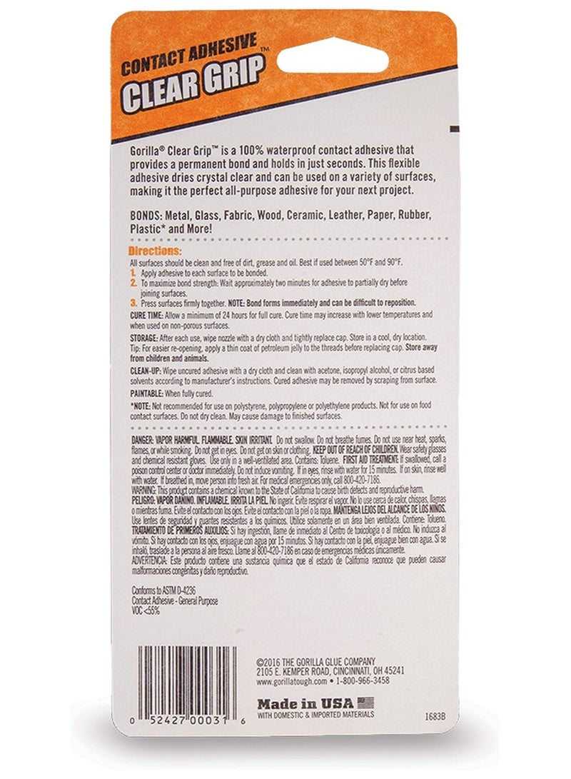 Gorilla Gorilla Clear Grip Contact Adhesive 3 Ounce  - Image 2