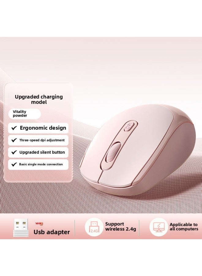 For Xiaomi For Apple Laptop For Huawei Mute For Asus Wireless Charging Lenovo HP Mouse Bluetooth-Specification:Single-mode Charging Model 【girl Pink】 2.4g Wireless⭐Three-stop Dpi Adjustment⭐Silent o - Image 1