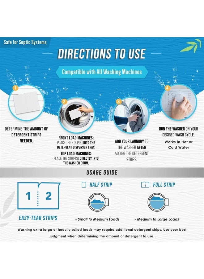 Active شرائح منظف الغسيل البيئية - 80 غسلة، شرائح غسيل بدون سائل برائحة منعشة، شريط غسيل سفر بدون نفايات، شرائح قابلة للذوبان لتوفير المساحة لآلات الغسيل عالية الكفاءة - برائحة الكتان - Image 5