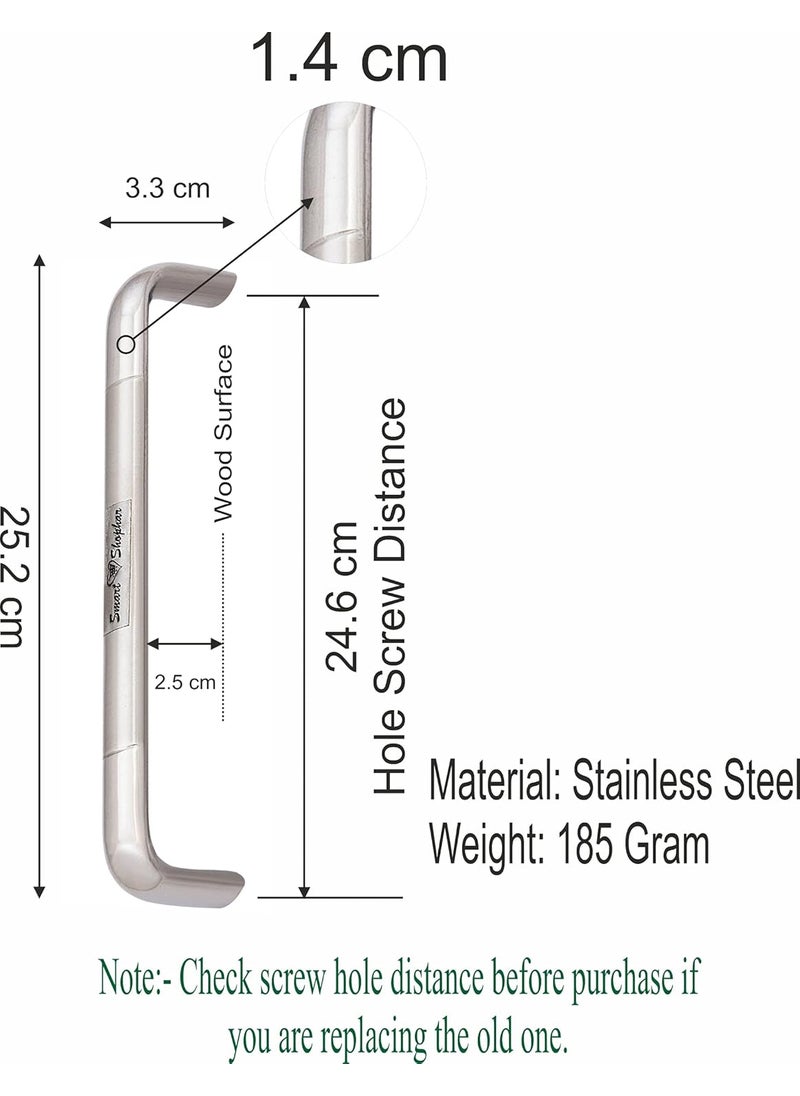 SMART SHOPHAR SMART SHOPHAR Stainless Steel Iris Cabinet Handle 10 Inches Silver Pack of 1 with ScrewsKitchen Cabinet HardwareDoor Pulls for Wooden Furniture Wardrobe Cabinets Cupboards Drawers  - Image 5