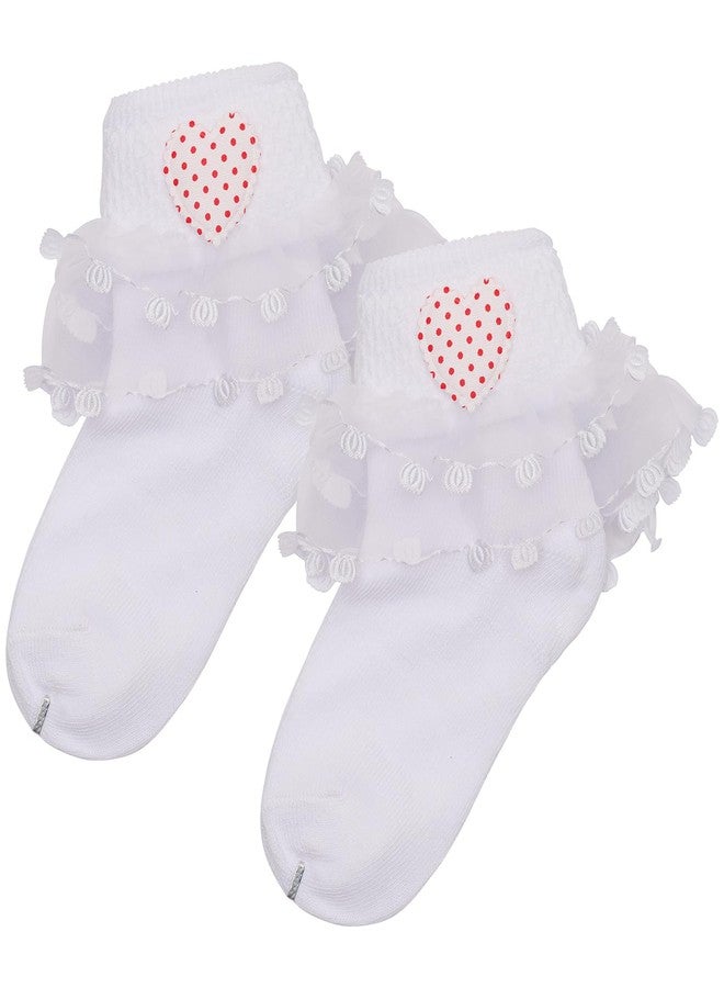 heartbury Cute And Colorful 100% Pure Cotton Baby Girls Frilly/Lace Ankle Length Socks For Girls-(Age 1-6Years) (Love-5Colors, 1-2 Years), Multicolor - Image 5