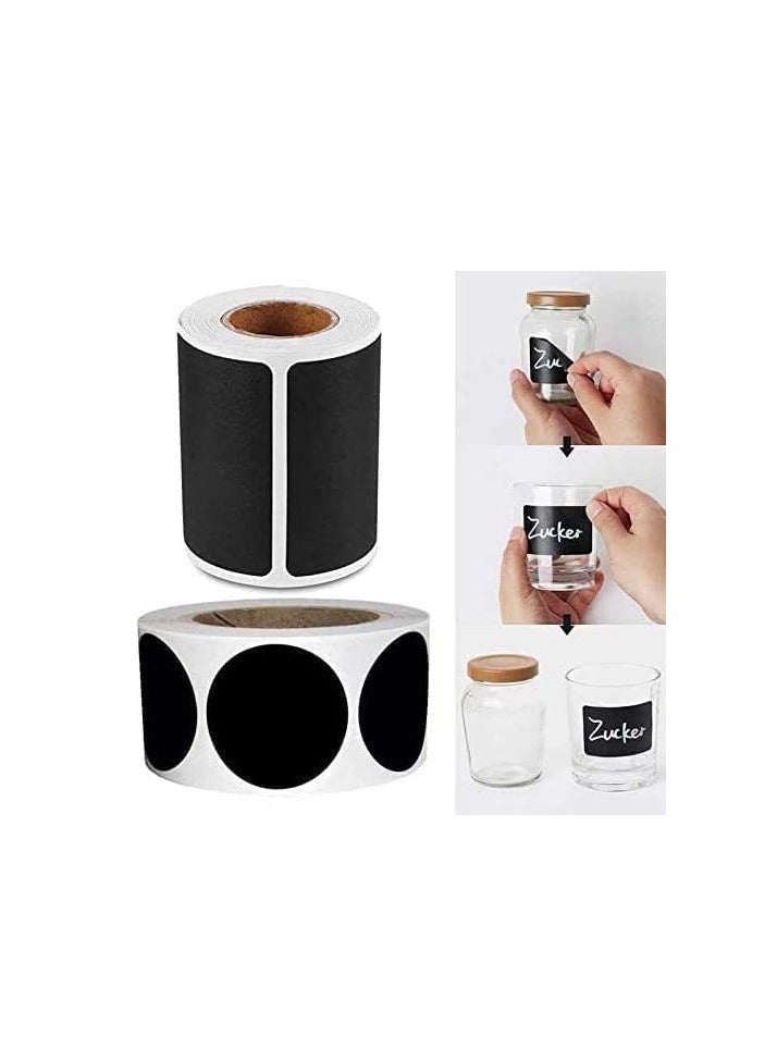 2 Rolls of Chalkboard Labels with 2 Markers, Pantry and Storage Stickers for Jars, Pantry Labels for Jars, Mason, Spice, Glass, Cups, Containers, Canisters, Kitchen, Bathroom, Waterproof - Image 4