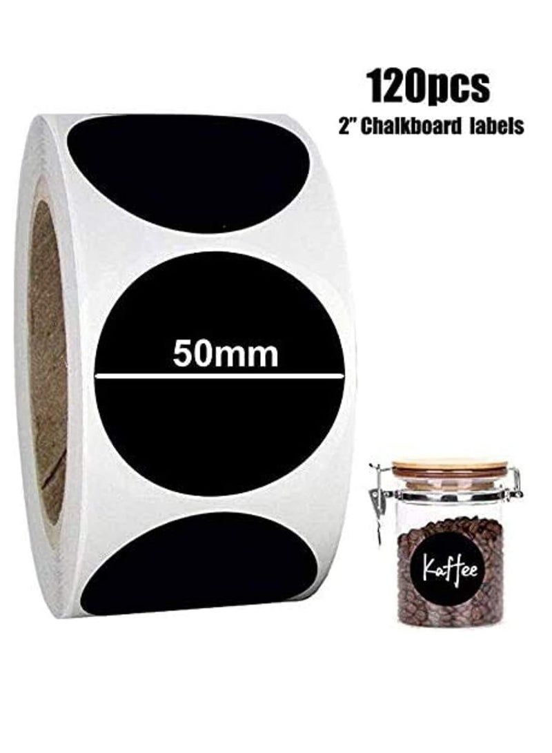 2 Rolls of Chalkboard Labels with 2 Markers, Pantry and Storage Stickers for Jars, Pantry Labels for Jars, Mason, Spice, Glass, Cups, Containers, Canisters, Kitchen, Bathroom, Waterproof - Image 2