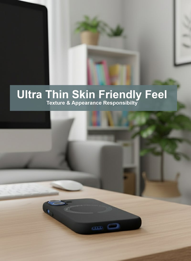 Apple iPhone 17 Silicone Magsafe Case, Ultra-Hybrid Soft Back Case Cover Compatible With Magsafe, Camera Protection, Shockproof Bumper Case Cover For Apple iPhone 17 - Black - Image 4